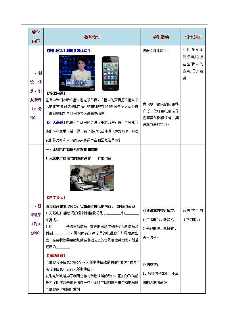 精編九年級全一冊物理同步備課系列（人教版）第21.3節(jié)廣播、電視和移動通信（教學(xué)設(shè)計）-【上好課】2022-2023學(xué)年九年級物理全一冊同步備課系列（人教版）第2頁