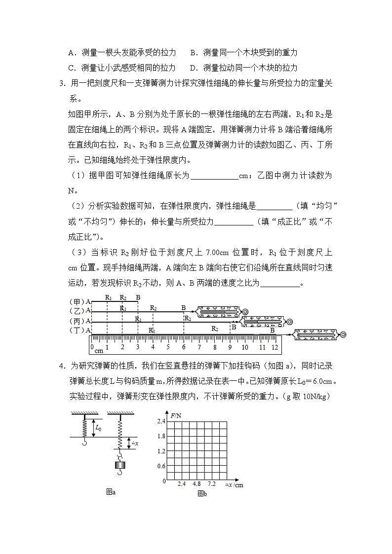 八年级物理暑期专题05 力的相关实验(原卷版+解析版)-2022-2023学年八年级物理下册学优生期末复习难点题型专项突破(人教版)02