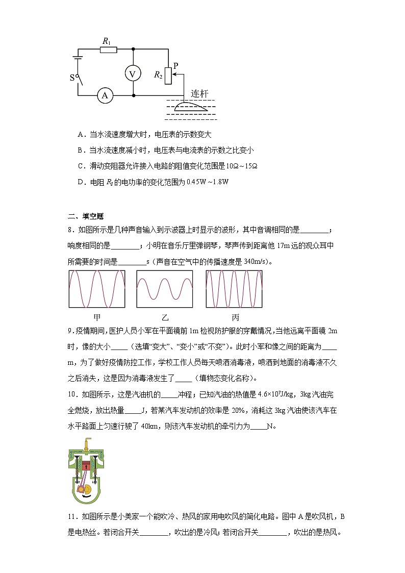 2023年广东省惠州市博罗县杨村中学中考一模物理试题(含解析)第3页