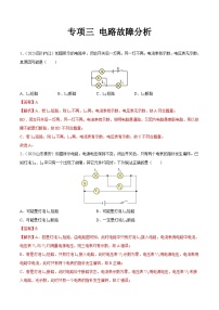 2023年中考物理真题分类汇编-专项三 电路故障分析