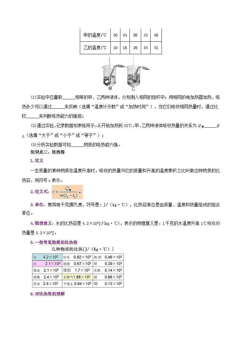 【同步讲义】人教版物理九年级全一册-课时13.3 比热容 讲义03