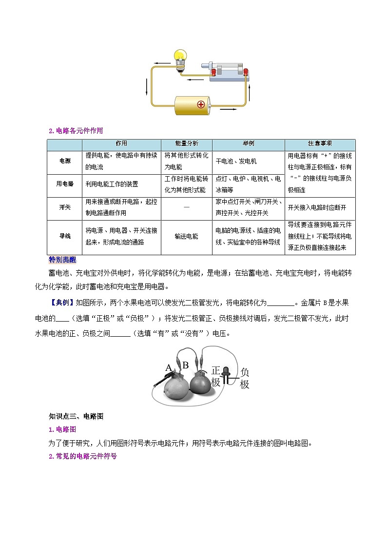 【同步讲义】人教版物理九年级全一册-课时15.2 电流和电路 讲义03