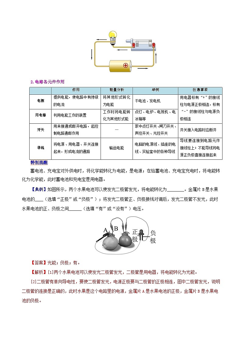 【同步讲义】人教版物理九年级全一册-课时15.2 电流和电路 讲义03