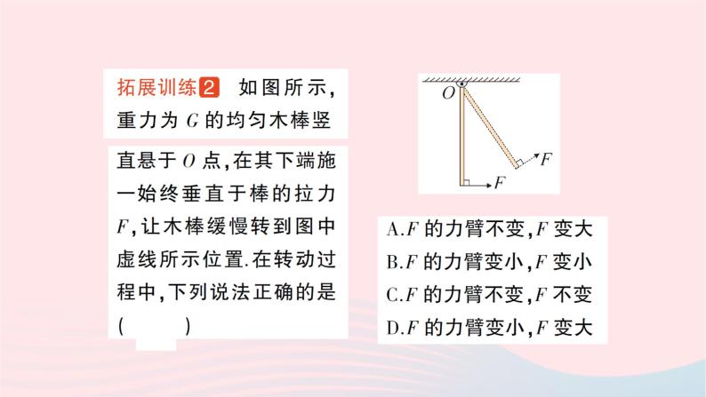 2023八年级物理下册第十章机械与人专题四杠杆动态平衡的分析作业课件新版沪科版07