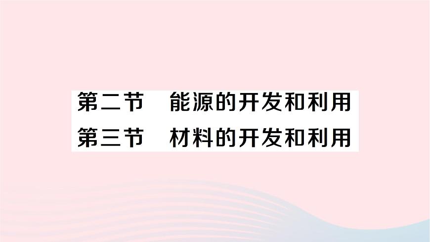 2023九年級物理全冊第二十章能源材料與社會(huì)第二節(jié)能源的開發(fā)和利用第三節(jié)材料的開發(fā)和利用作業(yè)課件新版滬科版第1頁
