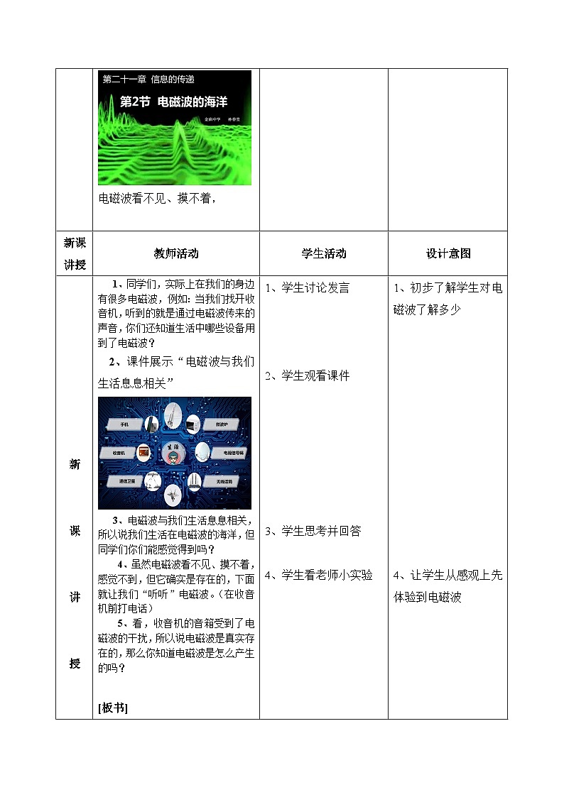 《第2節(jié) 電磁波的海洋》教學設計1-九年級物理全一冊【人教版】第2頁