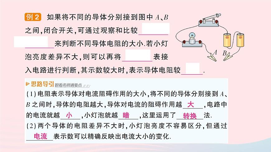 2023九年級物理上冊第四章探究電流第3節(jié)電阻：導體對電流的阻礙作用作業(yè)課件新版教科版第5頁