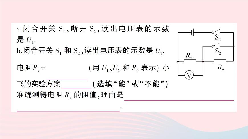 2023九年級物理上冊第五章歐姆定律專題三特殊方法測電阻作業(yè)課件新版教科版第7頁
