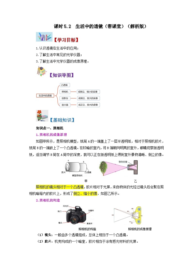 5.2 生活中的透镜-八年级物理上册同步精品讲义+试卷（人教版）01