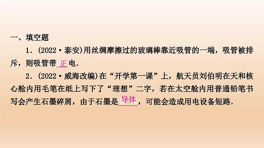 中考物理復(fù)習(xí)專題訓(xùn)練 電流、電路、電壓和電阻課件PPT第2頁
