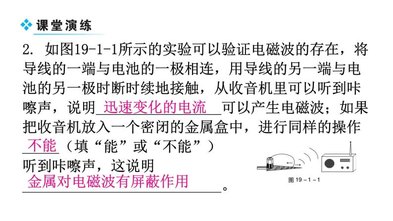 粤教沪科版九年级物理下册第十九章电磁波与信息时代19-1最快的“信使”19-2广播电视与通信19-3走进互联网教学课件06