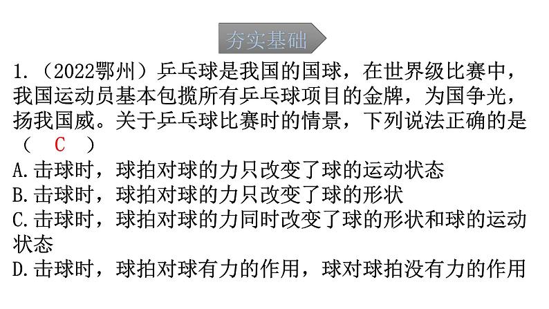人教版中考物理复习第七章力课件02