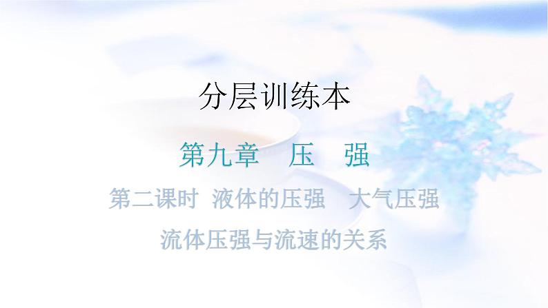 人教版中考物理复习第九章压强第二课时液体的压强大气压强流体压强与流速的关系课件第1页