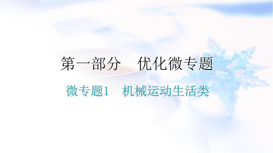 人教版中考物理復習微專題1機械運動生活類課件第1頁