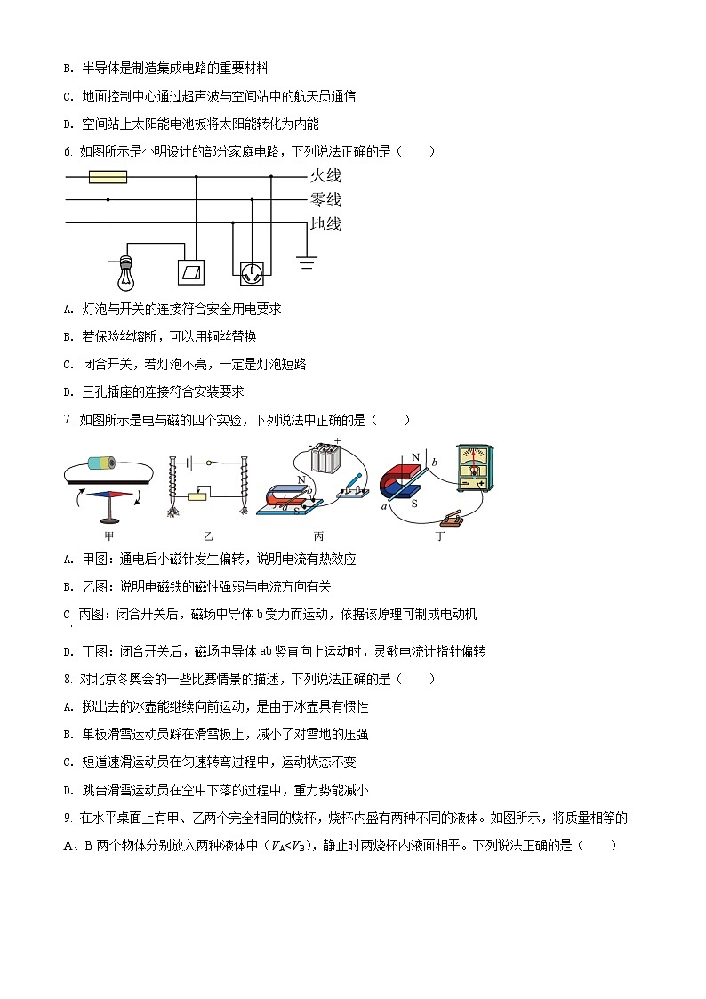 2022年辽宁省锦州市中考物理试题(原卷版)第2页