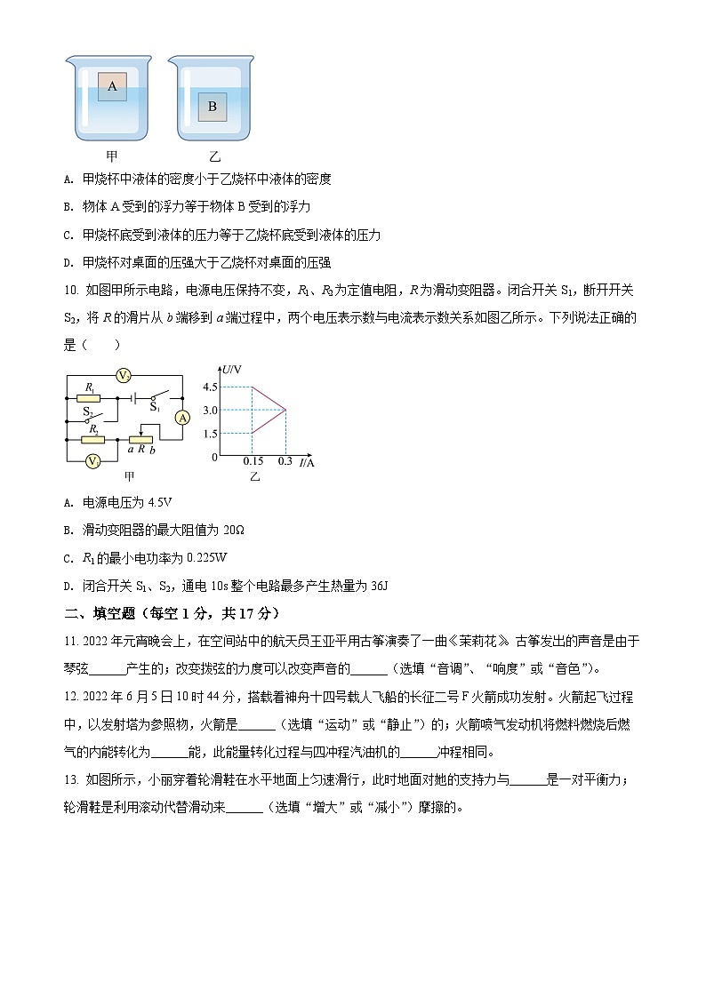 2022年辽宁省锦州市中考物理试题(原卷版)第3页