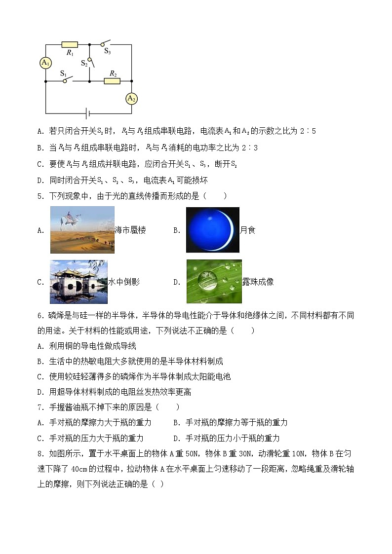 中考物理考前冲刺卷(四)(原卷版+教师版)第2页