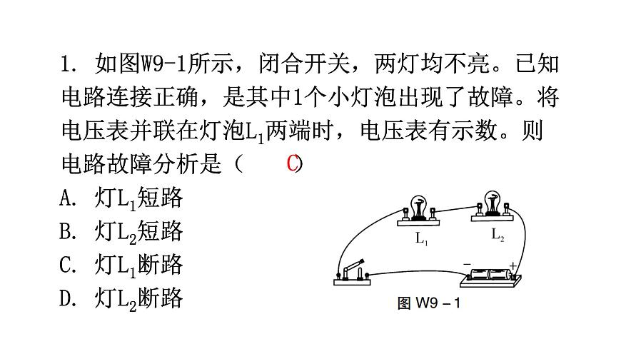 滬科版中考物理復(fù)習(xí)微專題9電路故障分析課件第2頁