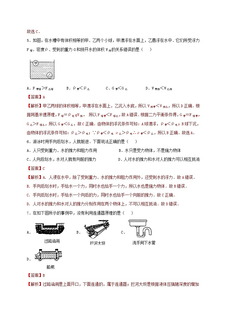 10.4 浮力 同步练习(备作业)(解析版)第3页