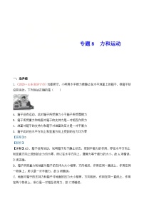 中考物理一輪復(fù)習(xí)鞏固練習(xí)專題8  力和運(yùn)動(dòng)（含解析）