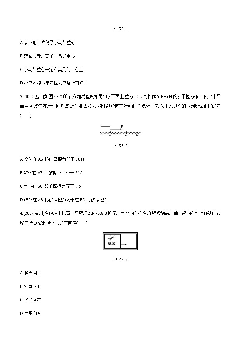 中考物理一轮复习课时突破训练08 力 弹力 重力 摩擦力 (含解析)第2页