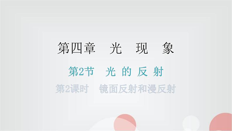 人教版八年级物理上册第四章第2节光的反射第二课时镜面反射和漫反射练习课件第1页