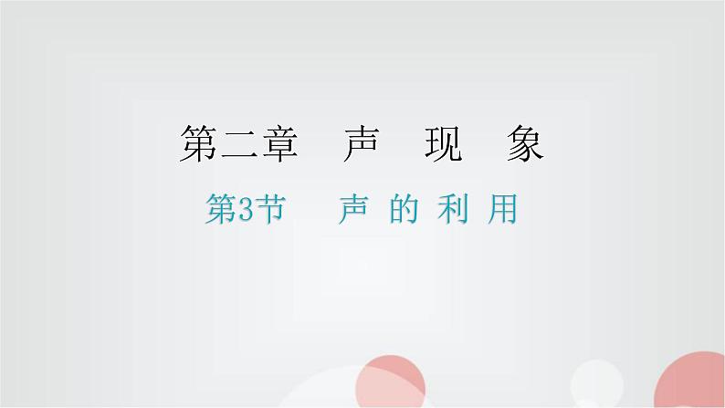 人教版八年级物理上册第二章第3节声的利用分层作业课件第1页