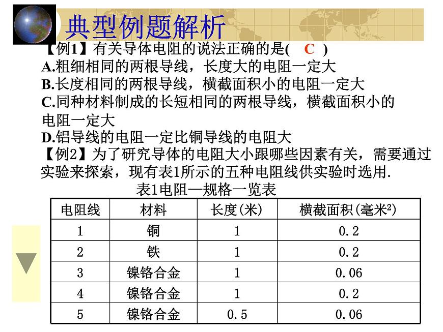 中考物理一輪復(fù)習(xí)考點(diǎn)課時(shí)練習(xí)課件 電阻(含答案)第7頁(yè)