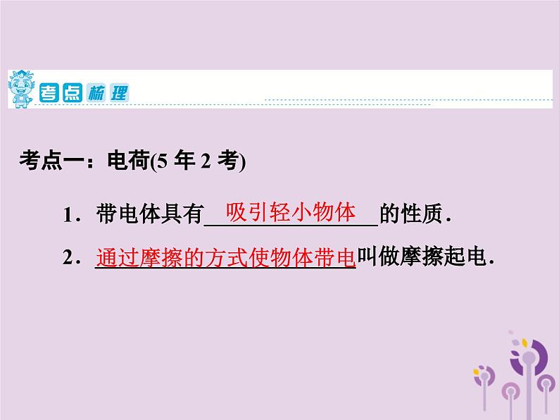 中考物理一轮复习教材梳理课件 第21课时《电流和电路》(含答案)第2页