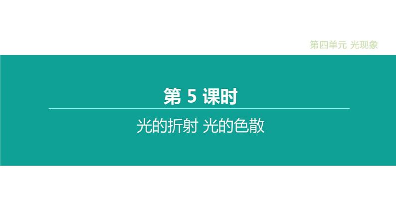 中考物理一轮复习课时突破练习课件 第05课时 光的折射 光的色散 (含解析)第1页