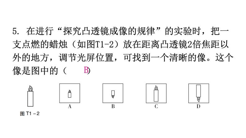 粤教沪科版八年级上册物理期末复习专题一基础题型训练(一)课件06