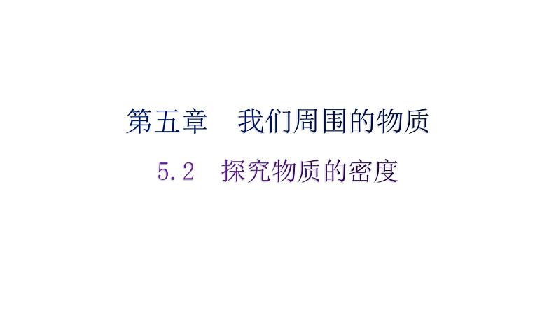 粤教沪科版八年级上册物理第五章我们周围的物质5-2探究物质的密度分层作业课件第1页