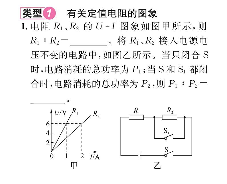 人教版九年级物理第18章小专题5 电功率之图象问题课时训练ppt02