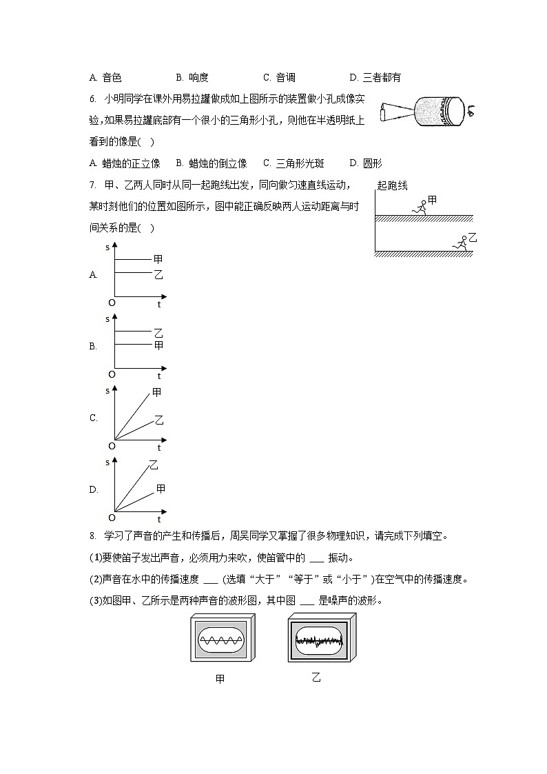广东省韶关市浈江区行之实验学校2022-2023学年+八年级上学期期中物理试卷第2页