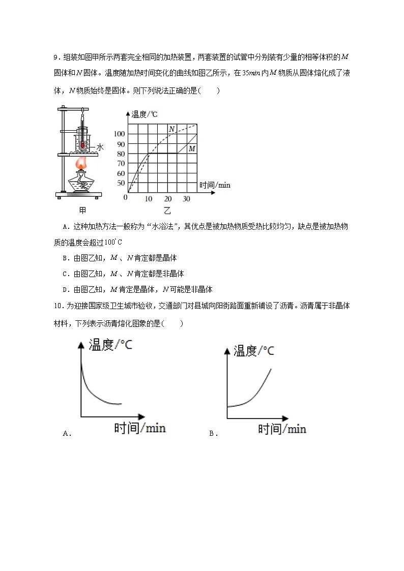 备考2024年中考物理重难点精讲精练:11-热点6 晶体和非晶体的识别(精练)03