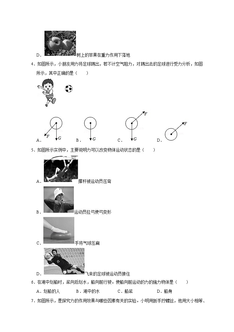 备考2024年中考物理重难点精讲精练:69-热点35 力 重力 弹力(精练)第2页