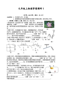 河南省郑州市省实验2023--2024学年上学期九年级物理10月月考