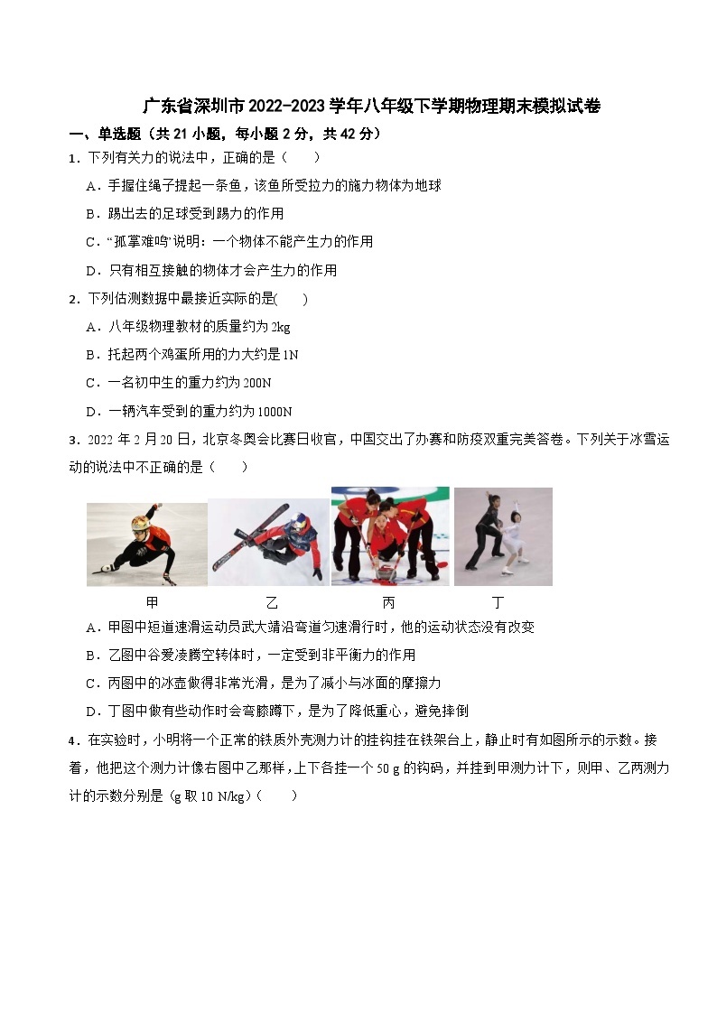 广东省深圳市2022-2023学年八年级下学期物理期末模拟试卷01