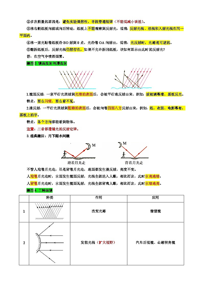2024年中考物理复习---- 9.“光的反射和折射综合”重难点突破及题型归类(全国通用)第2页