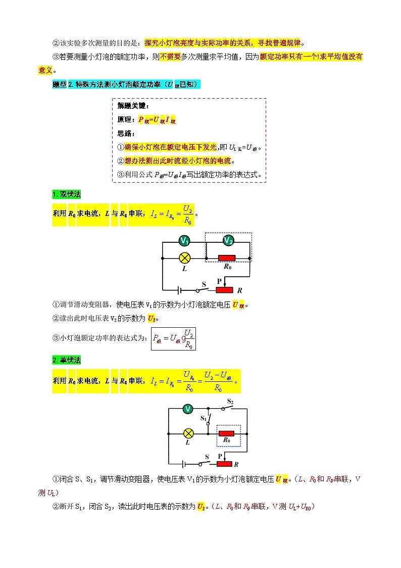 2024年中考物理复习-----36.“电功率实验综合”重难点突破及题型归类(全国通用)02