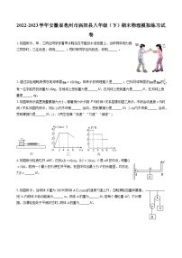 2022-2023学年安徽省亳州市涡阳县八年级（下）期末物理模拟练习试卷（含答案解析）