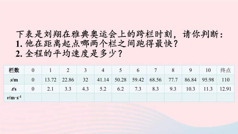 第三章物质的简单运动第三节平均速度与瞬时速度课件（北师大版八年级物理上册）04