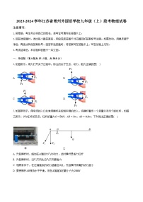 2023-2024学年江苏省常州外国语学校九年级（上）段考物理试卷(含解析）