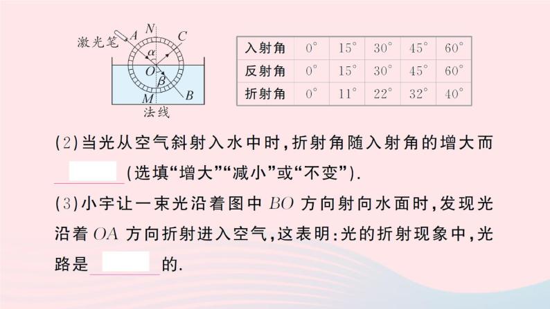 2023八年级物理上册第五章光现象第四节光的折射作业课件新版北师大版07