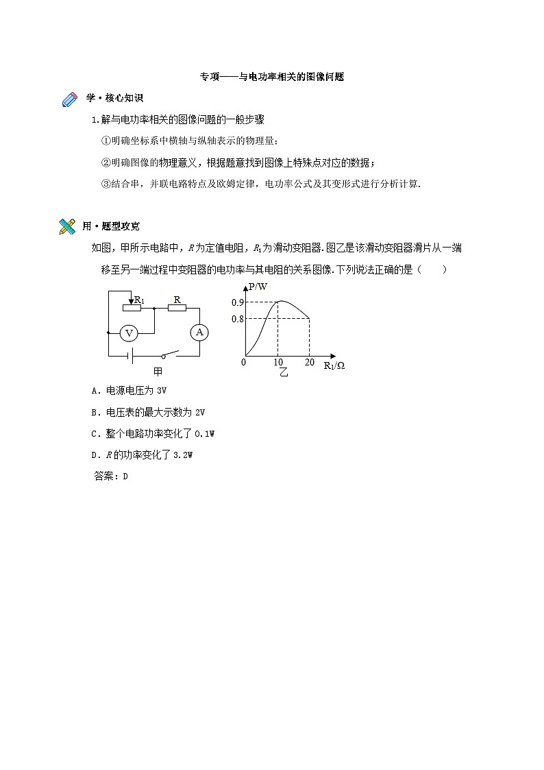【提分专项】专项—与电功率相关的图像问题第1页