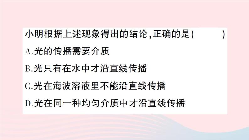 2023八年级物理上册第四章在光的世界里第1节光源光的传播作业课件新版教科版06