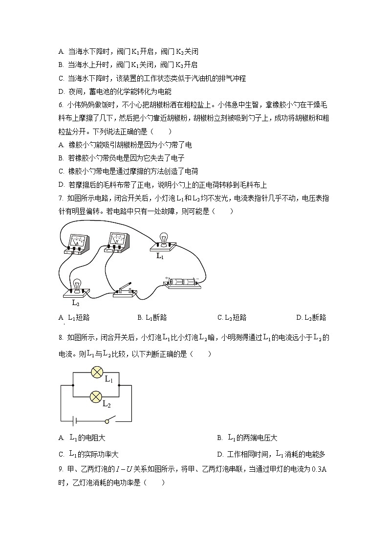 广东省广州市番禺区2021-2022学年九年级上学期物理科期末测试题(原卷版)03