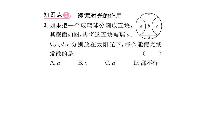 人教版八年级物理上第5章透镜及其应用第1节透镜课时训练课件PPT第4页