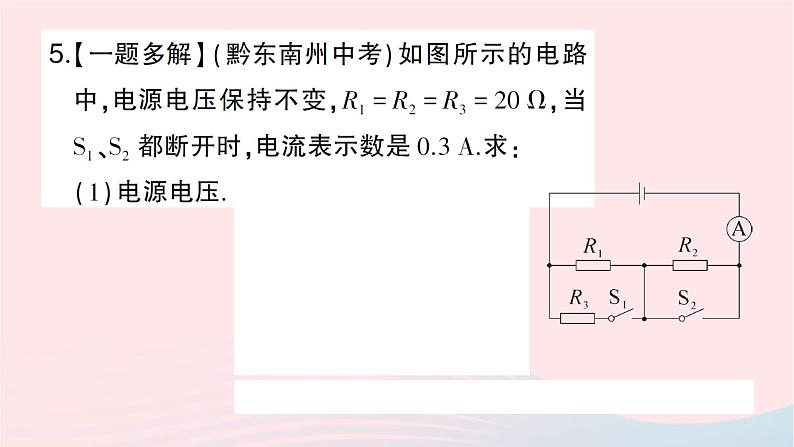 2023九年级物理全册第十五章探究电路专题九动态电路的分析与计算作业课件新版沪科版06