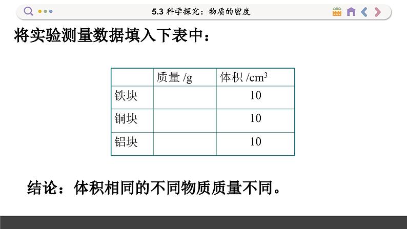沪科版八年级物理全一册 第五章第三节 科学探究:物质的密度课件08